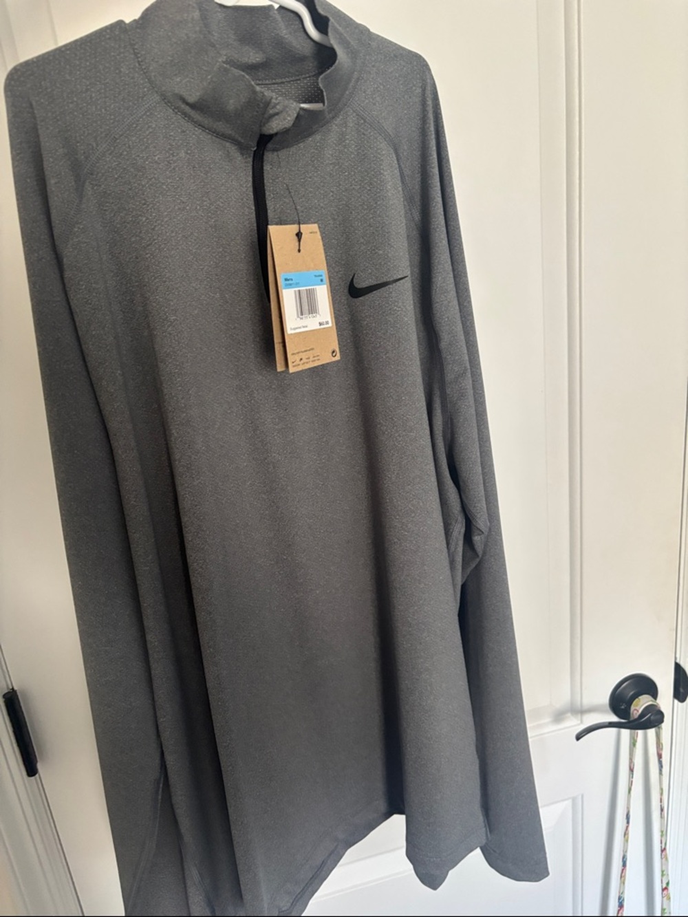 Nike Men's Dri-Fit Gray 1/4 Zip Pullover
